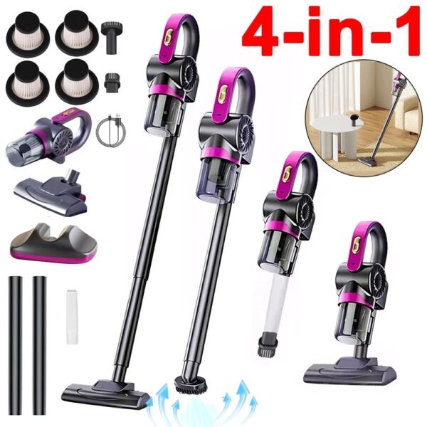 4 in 1 Stick Handheld Vacuum Cordless Vacuum Cleaner For Carpet Floor Pet Hair